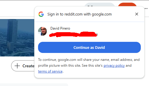 Google Login Prompt